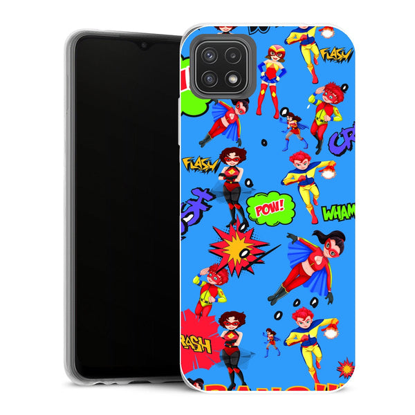 Coque Samsung Galaxy A22 5G Manga Super Heros Bleu - MaCoquePerso