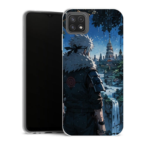 Coque Samsung Galaxy A22 5G Naruto Hokage Kakashi Hatake Dos Village Konoha Nuit - MaCoquePerso
