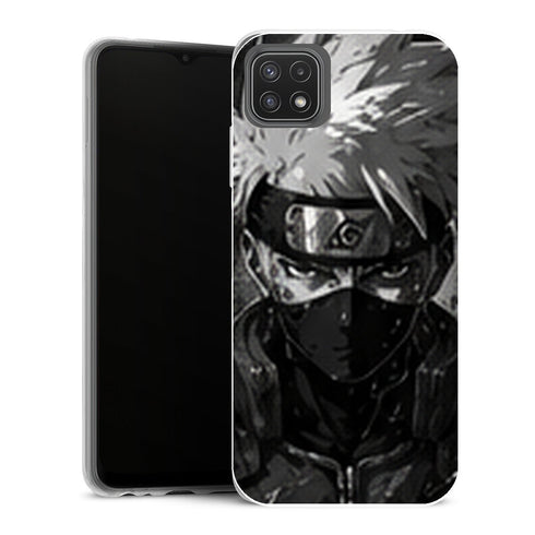 Coque Samsung Galaxy A22 5G Naruto Hokage Kakashi Noir Blanc Sharingan Portrait Ninja - MaCoquePerso