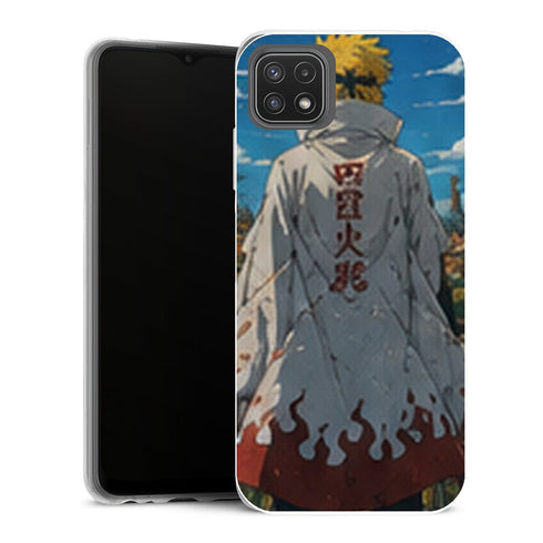 Coque Samsung Galaxy A22 5G Naruto Hokage Minato Dos Village Konoha Manteau Quatrieme - MaCoquePerso