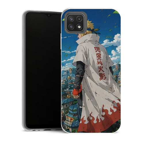 Coque Samsung Galaxy A22 5G Naruto Hokage Minato Namikaze Manteau Blanc Village Konoha - MaCoquePerso