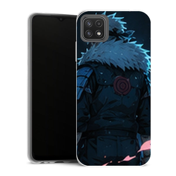 Coque Samsung Galaxy A22 5G Naruto Hokage Tobirama Senju Armure Bleue Petales Roses - MaCoquePerso