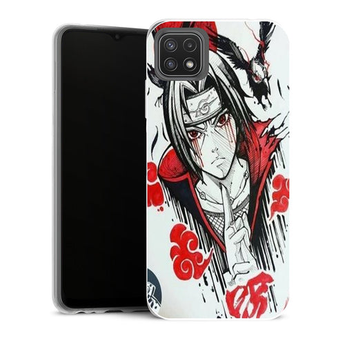 Coque Samsung Galaxy A22 5G Naruto Itachi Blood Eyes Raven Akatsuki - MaCoquePerso