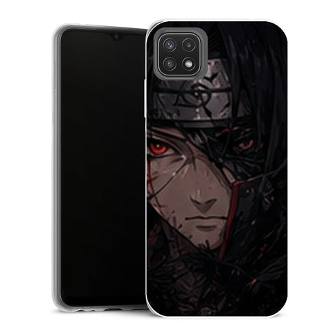 Coque Samsung Galaxy A22 5G Naruto Itachi Portrait Bandeau Konoha Sharingan Rouge - MaCoquePerso