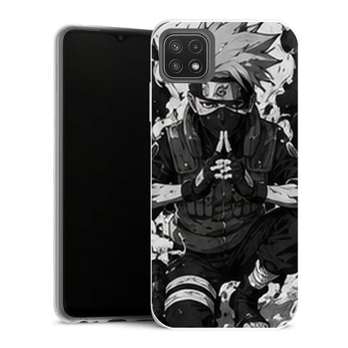 Coque Samsung Galaxy A22 5G Naruto Kakashi Anbu Noir Blanc Jutsu Main Ninja - MaCoquePerso