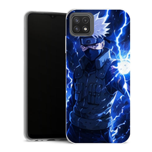 Coque Samsung Galaxy A22 5G Naruto Kakashi Chidori Bleu Lightning Blade Combat - MaCoquePerso