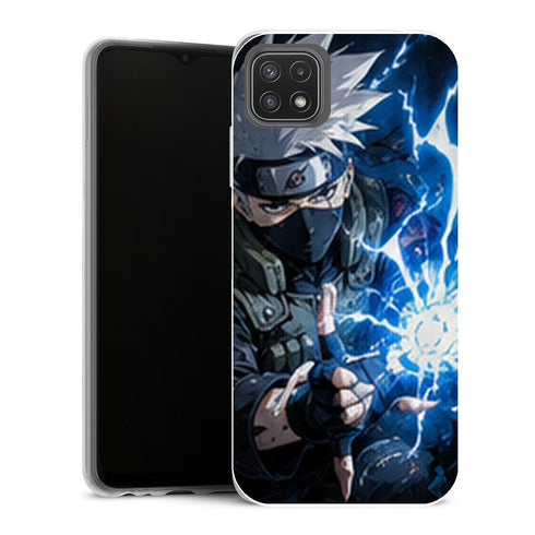 Coque Samsung Galaxy A22 5G Naruto Kakashi Chidori Eclair Bleu Raikiri Naruto Shippuden - MaCoquePerso