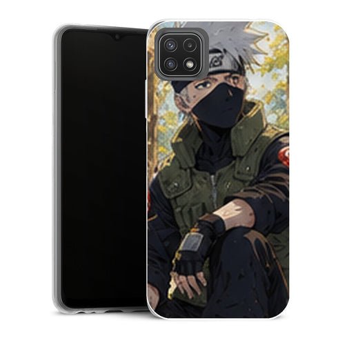 Coque Samsung Galaxy A22 5G Naruto Kakashi Foret Lumiere Doree Ninja Assis - MaCoquePerso