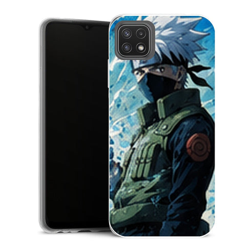 Coque Samsung Galaxy A22 5G Naruto Kakashi Hatake Glace Bleue Profil Ninja - MaCoquePerso