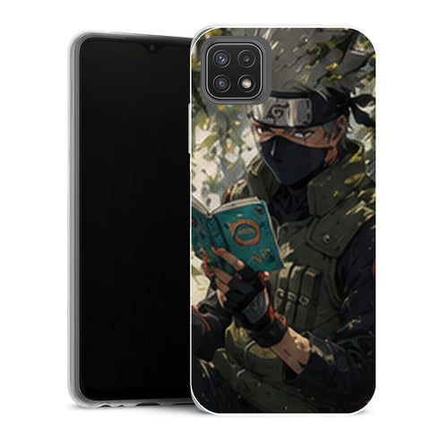 Coque Samsung Galaxy A22 5G Naruto Kakashi Hatake Livre Icha Icha Feuilles Automne - MaCoquePerso