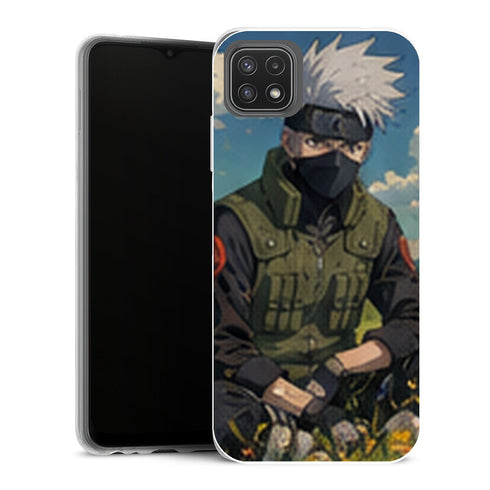 Coque Samsung Galaxy A22 5G Naruto Kakashi Hatake Prairie Fleurs Ciel Bleu - MaCoquePerso