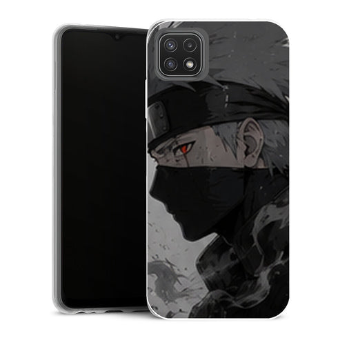 Coque Samsung Galaxy A22 5G Naruto Kakashi Hatake Profil Noir Blanc Sharingan - MaCoquePerso