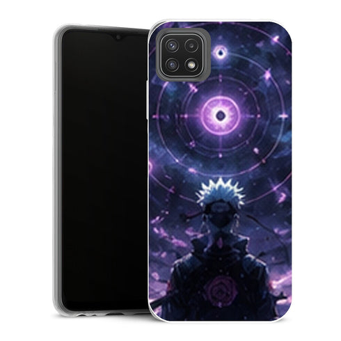 Coque Samsung Galaxy A22 5G Naruto Kakashi Rinnegan Violet Ciel Cosmique - MaCoquePerso