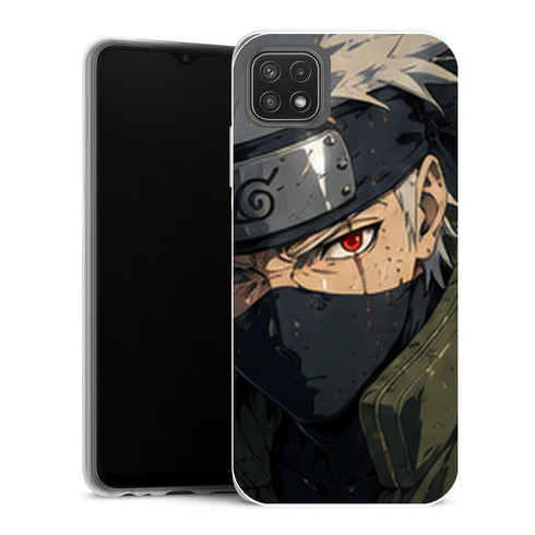 Coque Samsung Galaxy A22 5G Naruto Kakashi Sharingan Rouge Gros Plan Masque Konoha - MaCoquePerso