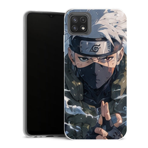 Coque Samsung Galaxy A22 5G Naruto Kakashi Shippuden Neige Main Jutsu Masque - MaCoquePerso