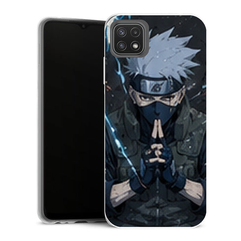 Coque Samsung Galaxy A22 5G Naruto Kakashi Signe Main Chidori Bleu Konoha - MaCoquePerso