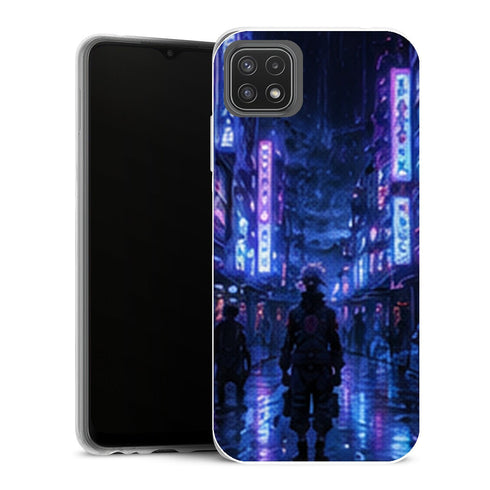 Coque Samsung Galaxy A22 5G Naruto Kakashi Ville Neon Cyberpunk Naruto Shippuden - MaCoquePerso
