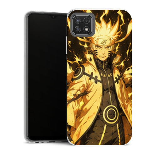 Coque Samsung Galaxy A22 5G Naruto Naruto Rikudo Flammes Dorees Shippuden - MaCoquePerso
