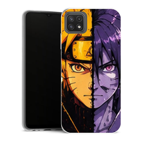 Coque Samsung Galaxy A22 5G Naruto Naruto Sasuke Visage Partage Rivalite - MaCoquePerso