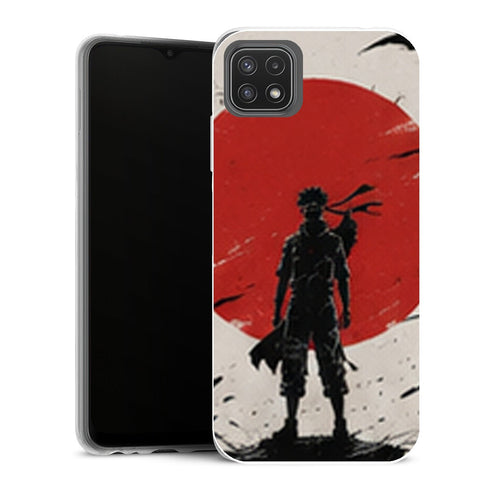 Coque Samsung Galaxy A22 5G Naruto Samourai Ninja Soleil Rouge Minimaliste - MaCoquePerso