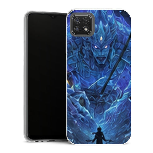 Coque Samsung Galaxy A22 5G Naruto Sasuke Susanoo Bleu Geant Samourai - MaCoquePerso