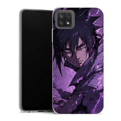 Coque Samsung Galaxy A22 5G Naruto Sasuke Uchiha Susanoo Violet Manga - MaCoquePerso