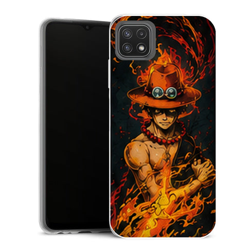Coque Samsung Galaxy A22 5G One Piece Ace Fire Poster - MaCoquePerso