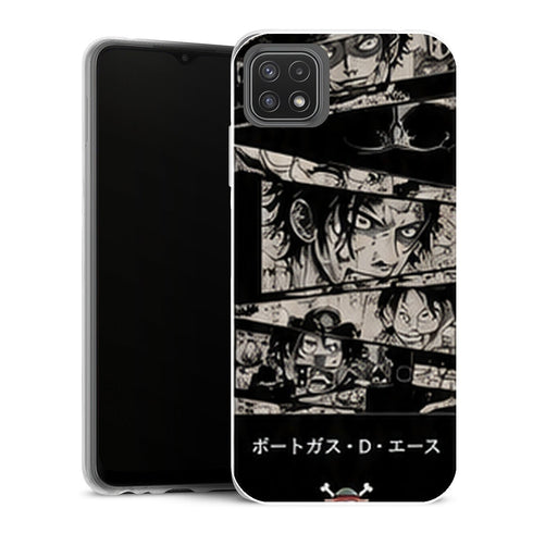 Coque Samsung Galaxy A22 5G One Piece Ace Manga Noir - MaCoquePerso