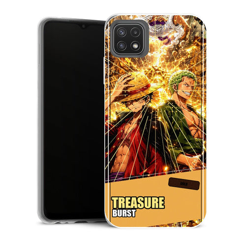 Coque Samsung Galaxy A22 5G One Piece Crew Gold Treasure Burst - MaCoquePerso