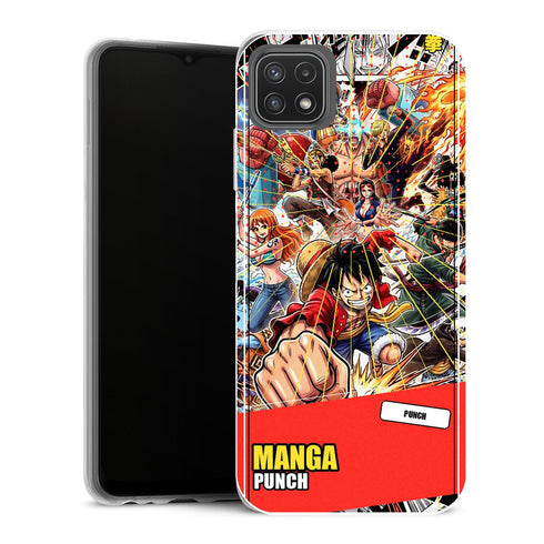 Coque Samsung Galaxy A22 5G One Piece Crew Punch Manga Panel - MaCoquePerso