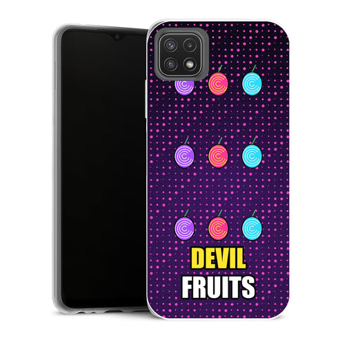 Coque Samsung Galaxy A22 5G One Piece Devil Fruits Sticker Pattern - MaCoquePerso