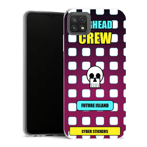 Coque Samsung Galaxy A22 5G One Piece Egghead Cyber Sticker Grid - MaCoquePerso