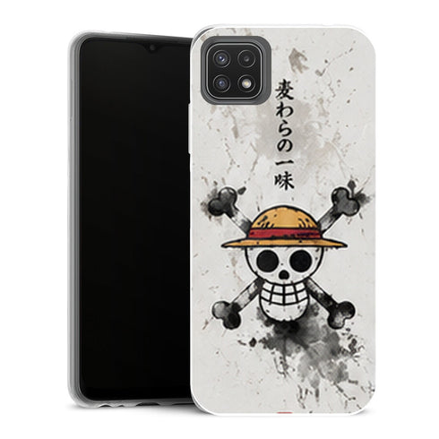 Coque Samsung Galaxy A22 5G One Piece Embleme Mugiwara Encre - MaCoquePerso