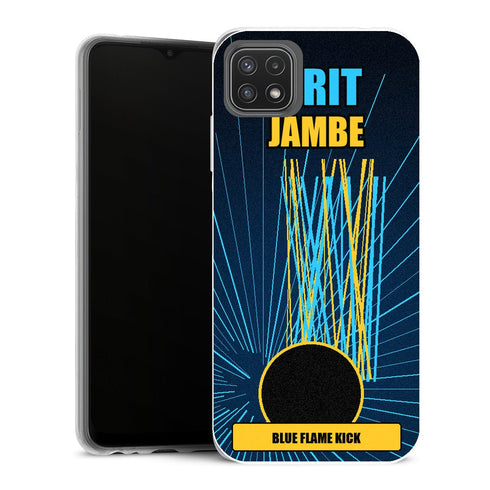 Coque Samsung Galaxy A22 5G One Piece Ifrit Jambe Blue Flame Kick - MaCoquePerso