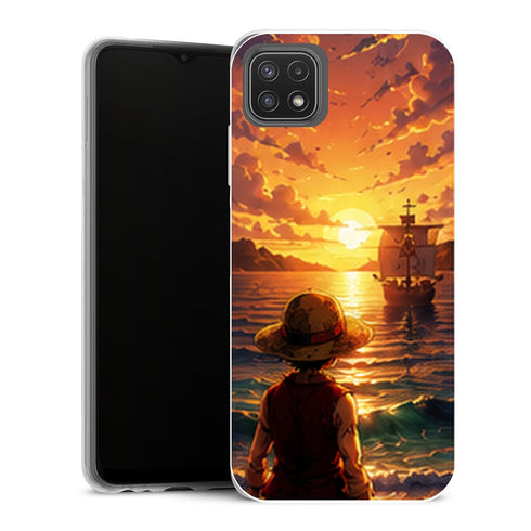 Coque Samsung Galaxy A22 5G One Piece Luffy Coucher De Soleil Grand Line - MaCoquePerso