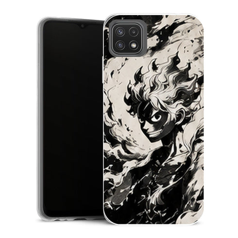 Coque Samsung Galaxy A22 5G One Piece Luffy Gear 5 Noir Et Blanc - MaCoquePerso