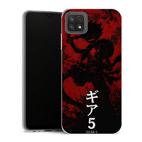 Coque Samsung Galaxy A22 5G One Piece Luffy Gear 5 Red Poster - MaCoquePerso