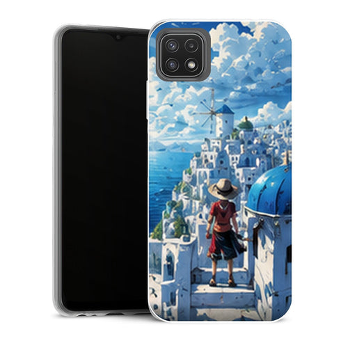 Coque Samsung Galaxy A22 5G One Piece Luffy Ile Celeste - MaCoquePerso