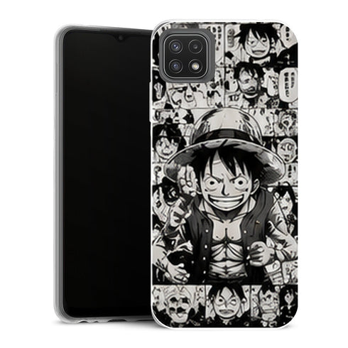 Coque Samsung Galaxy A22 5G One Piece Luffy Manga Collage - MaCoquePerso