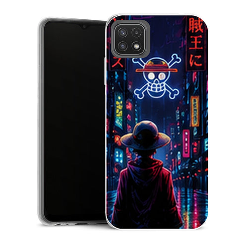 Coque Samsung Galaxy A22 5G One Piece Luffy Tokyo Neon - MaCoquePerso