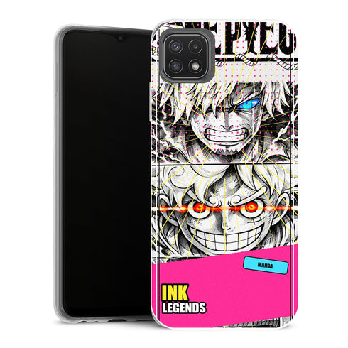 Coque Samsung Galaxy A22 5G One Piece Mono Faces Neon Highlight - MaCoquePerso