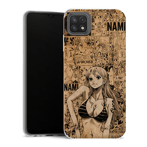 Coque Samsung Galaxy A22 5G One Piece Nami Wanted Collage - MaCoquePerso