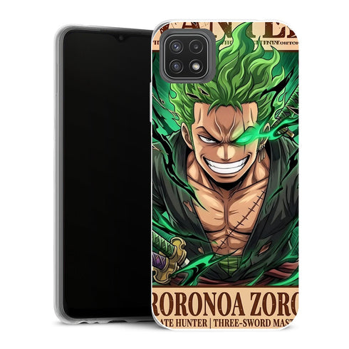 Coque Samsung Galaxy A22 5G One Piece One Piece Coque Iphone 15 Zoro Wanted Vert - MaCoquePerso
