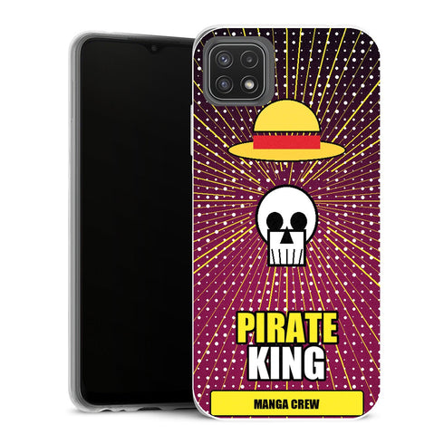 Coque Samsung Galaxy A22 5G One Piece Pirate King Skull Straw Hat - MaCoquePerso