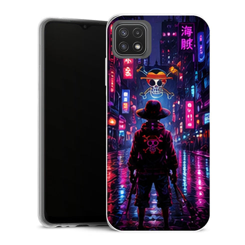 Coque Samsung Galaxy A22 5G One Piece Pirate Tokyo Neon - MaCoquePerso