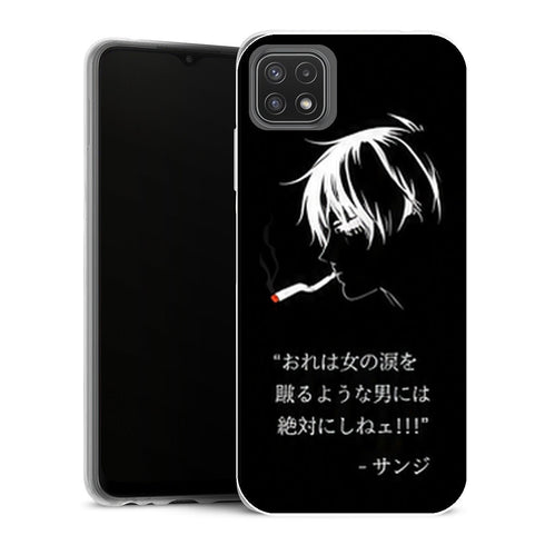 Coque Samsung Galaxy A22 5G One Piece Sanji Cigarette Minimaliste - MaCoquePerso