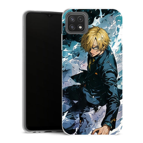Coque Samsung Galaxy A22 5G One Piece Sanji One Piece Coque Iphone Samsung Combat Vague Bleue - MaCoquePerso