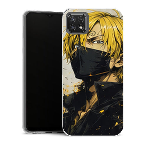 Coque Samsung Galaxy A22 5G One Piece Sanji One Piece Coque Iphone Samsung Masque Noir Jaune - MaCoquePerso