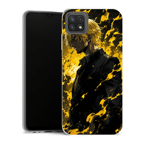 Coque Samsung Galaxy A22 5G One Piece Sanji One Piece Coque Iphone Samsung Silhouette Aura Jaune - MaCoquePerso