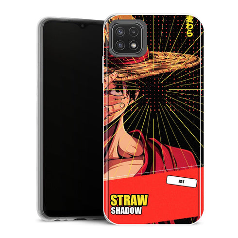 Coque Samsung Galaxy A22 5G One Piece Strawhat Shadow Black Red - MaCoquePerso